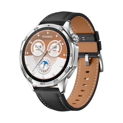 Usnjen pašček za uro za Huawei GT5 22 mm Black