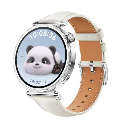 Usnjen pašček za uro Huawei Watch GT5 - 18MM White + Silver