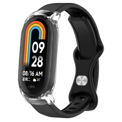 Prozoren barvno ujemajoč se silikonski pas za uro za Xiaomi Mi Band Black  Xiaomi Mi Band 3/4/5/6