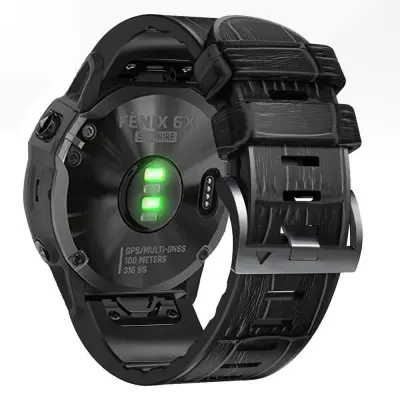 Silikonski pašček za uro za Garmin Fenix 8/7X/6X/5X Black 26 mm