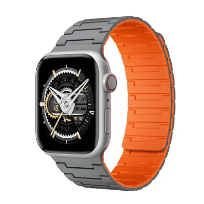 Pas z magnetno zanko za Apple Watch (42/44/45/49 mm) - EU patent Grey Orange
