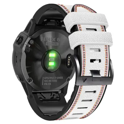 Bel silikonski pašček za uro za Garmin Fenix 8X 7 6X 6 5X 5 5S White 22 mm