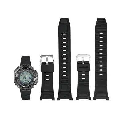 Črn in srebrn pašček za uro za Casio PRG-130Y/PAW/PRW-1500