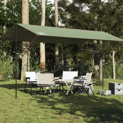 The Living Store Ponjava za kampiranje zelena 500x294 cm vodoodporna - Ponjava Za Kampiranje