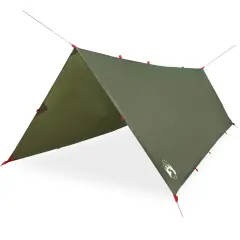 vidaXL Ponjava za kampiranje olivno zelena 406x306 cm vodoodporna