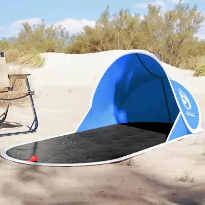 The Living Store Šotor za plažo pop-up azurno moder vodoodporen - Šotor Za Plažo