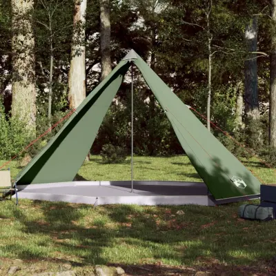 The Living Store Družinski šotor tipi za 8 oseb zelen vodoodporen - Družinski Šotor