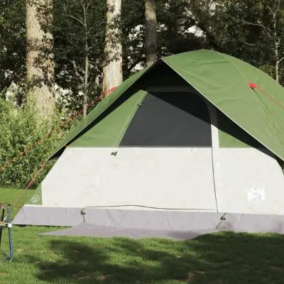 The Living Store Družinski šotor za 6 oseb zelen vodoodporen - Družinski Šotor