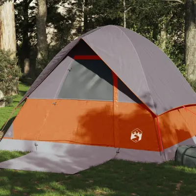 The Living Store Šotor za kampiranje za 4 osebe oranžen vodoodporen - Šotor Za Kampiranje