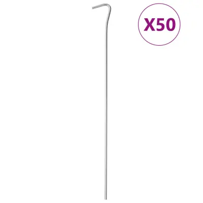 The Living Store Klini za šotor 50 kosov 30 cm Ø4 mm pocinkano jeklo - Klin Za Šotor
