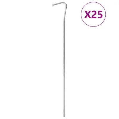 The Living Store Klini za šotor 25 kosov 23 cm Ø3 mm pocinkano jeklo - Klin Za Šotor