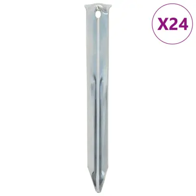 The Living Store Klini za šotor 24 kosov 17 cm Ø20 mm pocinkano jeklo - Klin Za Šotor