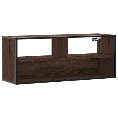 vidaXL TV omarica rjavi hrast 100x31x39,5 cm inženirski les in kovina