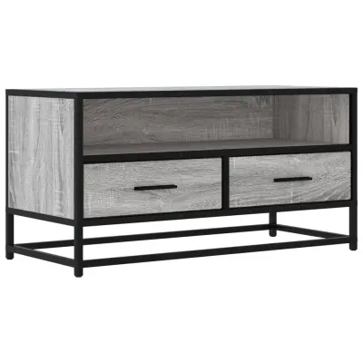 vidaXL TV omarica siva sonoma 80x34,5x40 cm inženirski les in kovina