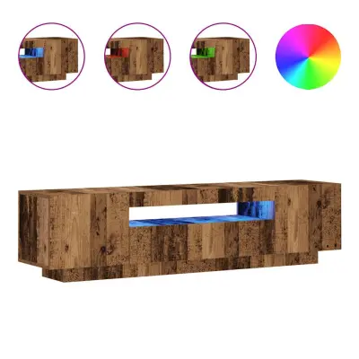 vidaXL TV omarica z LED starinski les 160x35x40 cm inženirski les
