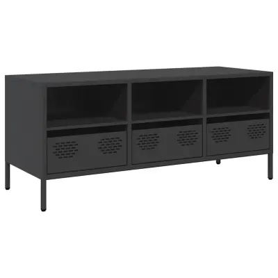 vidaXL TV omarica črna 101,5x39x43,5 cm hladno valjano jeklo