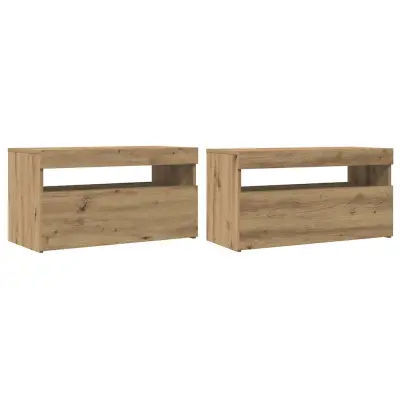 vidaXL TV omarica z LED artisan hrast 75x35x40 cm inženirski les