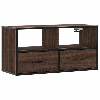 vidaXL TV omarica rjavi hrast 80x31x39,5 cm inženirski les in kovina