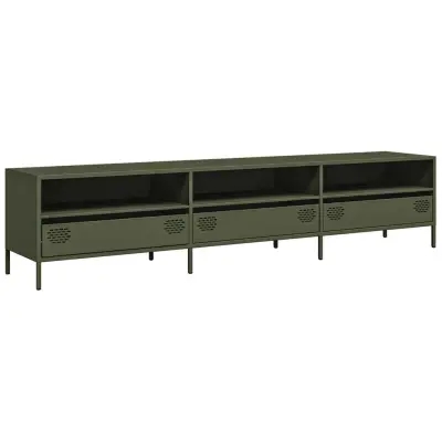 vidaXL TV omarica olivno zelena 202x39x43,5 cm hladno valjano jeklo