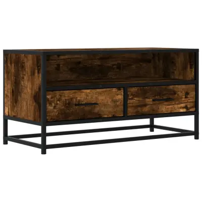 vidaXL TV omarica sonoma hrast 80x34,5x40 cm inženirski les in kovina