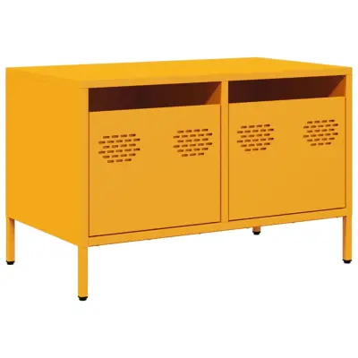 vidaXL TV omarica gorčično rumena 68x39x43,5 cm hladno valjano jeklo