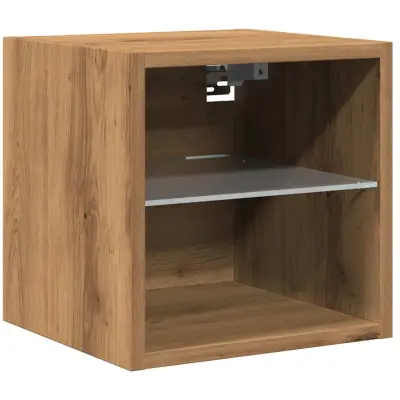vidaXL Stenska TV omarica z LED lučkami artisan hrast 30x28,5x30 cm
