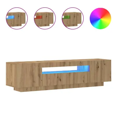 vidaXL TV omarica z LED artisan hrast 160x35x40 cm inženirski les