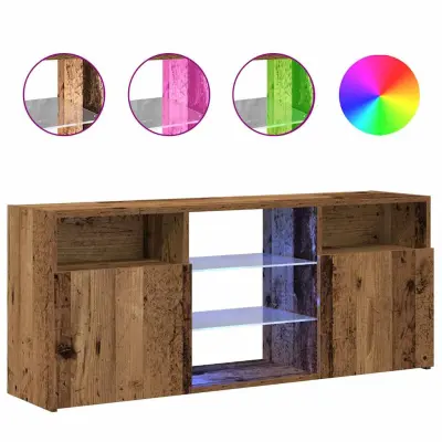 vidaXL TV omarica z LED starinski les 120x30x50 cm inženirski les