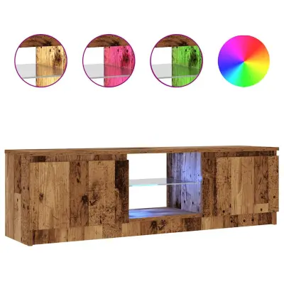 vidaXL TV omarica z LED starinski les 120x30x36 cm inženirski les
