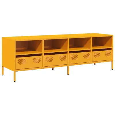 vidaXL TV omarica gorčično rumena 135x39x43,5cm hladno valjano jeklo