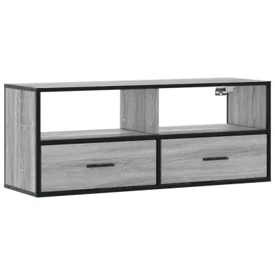 vidaXL TV omarica siva sonoma 100x31x39,5 cm inženirski les in kovina