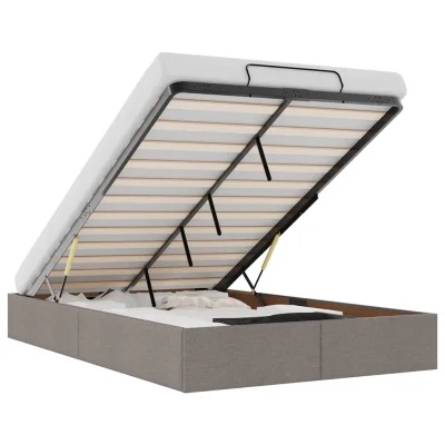 vidaXL Otomanski posteljni okvir brez vzmetnice taupe 120x200 cm blago