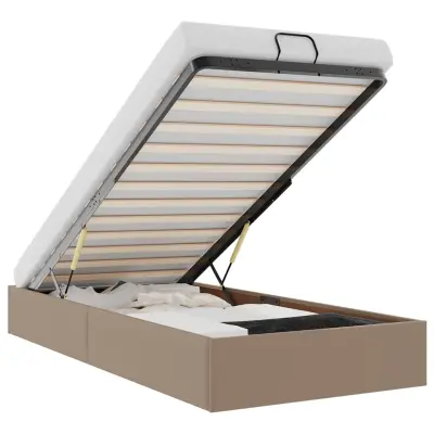 vidaXL Otomanski posteljni okvir brez vzmetnice kapučino 100x200 cm