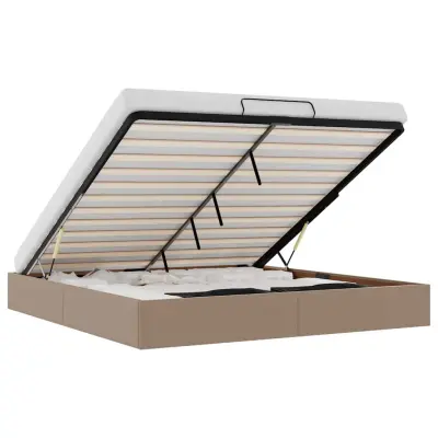 vidaXL Otomanski posteljni okvir brez vzmetnice kapučino 160x200 cm