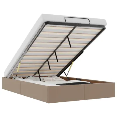 vidaXL Otomanski posteljni okvir brez vzmetnice kapučino 120x190 cm