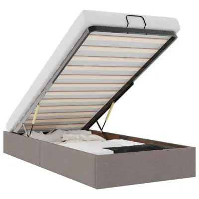 vidaXL Otomanski posteljni okvir brez vzmetnice taupe 80x200 cm blago