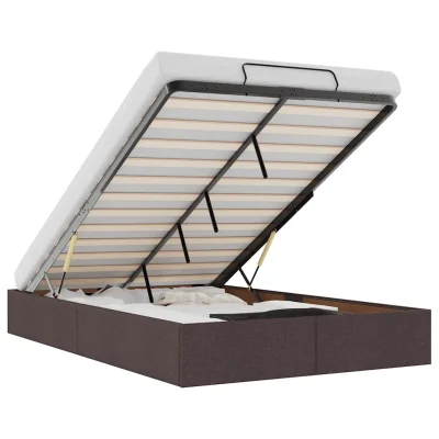 vidaXL Otomanski posteljni okvir brez vzmetnice rjav 120x190 cm blago