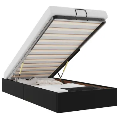 vidaXL Otomanski posteljni okvir brez vzmetnice črn 100x200 cm