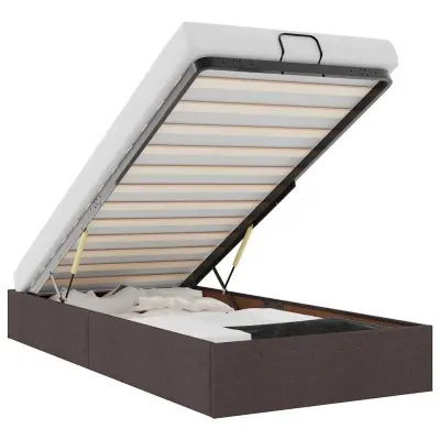 vidaXL Otomanski posteljni okvir brez vzmetnice rjav 90x190 cm blago