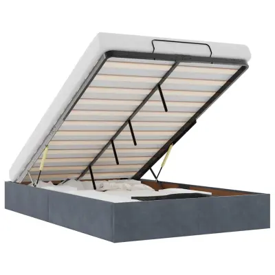 vidaXL Otomanski posteljni okvir brez vzmetnice siv 120x190 cm žamet