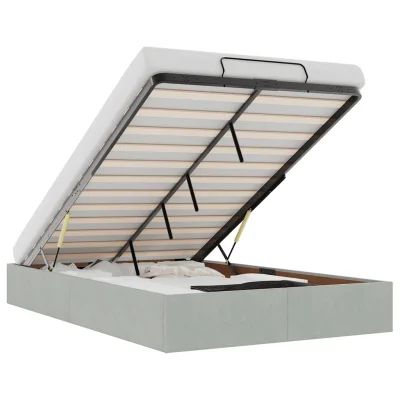 vidaXL Otomanski posteljni okvir brez vzmetnice siv 120x190 cm žamet