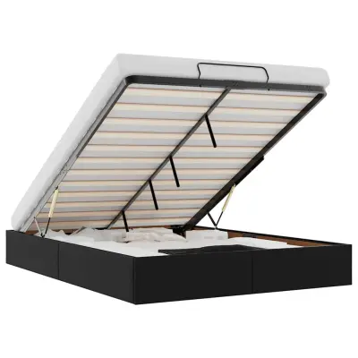 vidaXL Otomanski posteljni okvir brez vzmetnice črn 140x200 cm