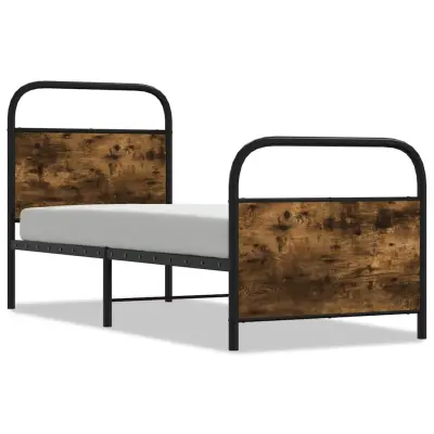 vidaXL Posteljni okvir brez vzmetnice 75x190 cm dim. hrast inž. les