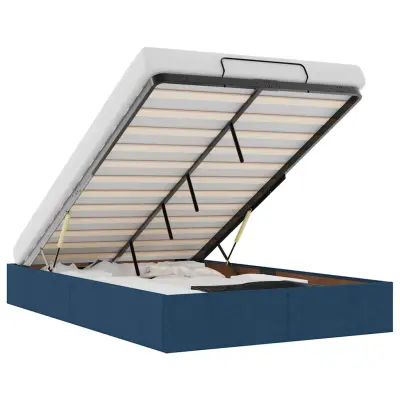 vidaXL Otomanski posteljni okvir brez vzmetnice moder 120x200 cm blago