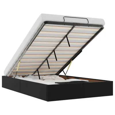 vidaXL Otomanski posteljni okvir brez vzmetnice črn 120x200 cm