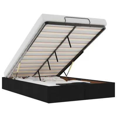 vidaXL Otomanski posteljni okvir brez vzmetnice črn 120x190 cm blago