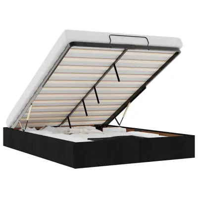 vidaXL Otomanski posteljni okvir brez vzmetnice črn 140x190 cm blago