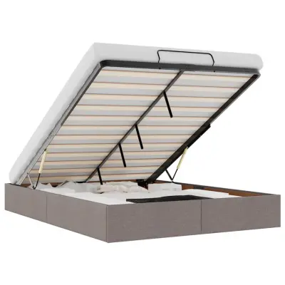 vidaXL Otomanski posteljni okvir brez vzmetnice taupe 140x190 cm blago