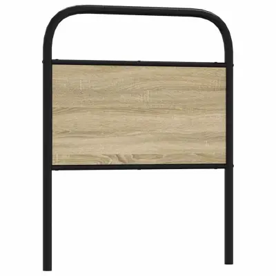 vidaXL Posteljno vzglavje sonoma hrast 80 cm jeklo in inž. les
