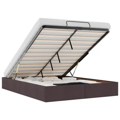 vidaXL Otomanski posteljni okvir brez vzmetnice rjav 140x190 cm blago